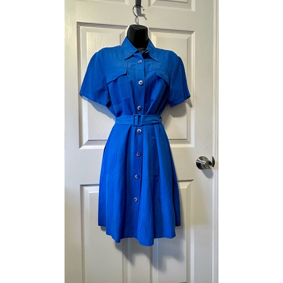 The works sax 5th ave blue button up dress NWOT - Picture 1 of 6